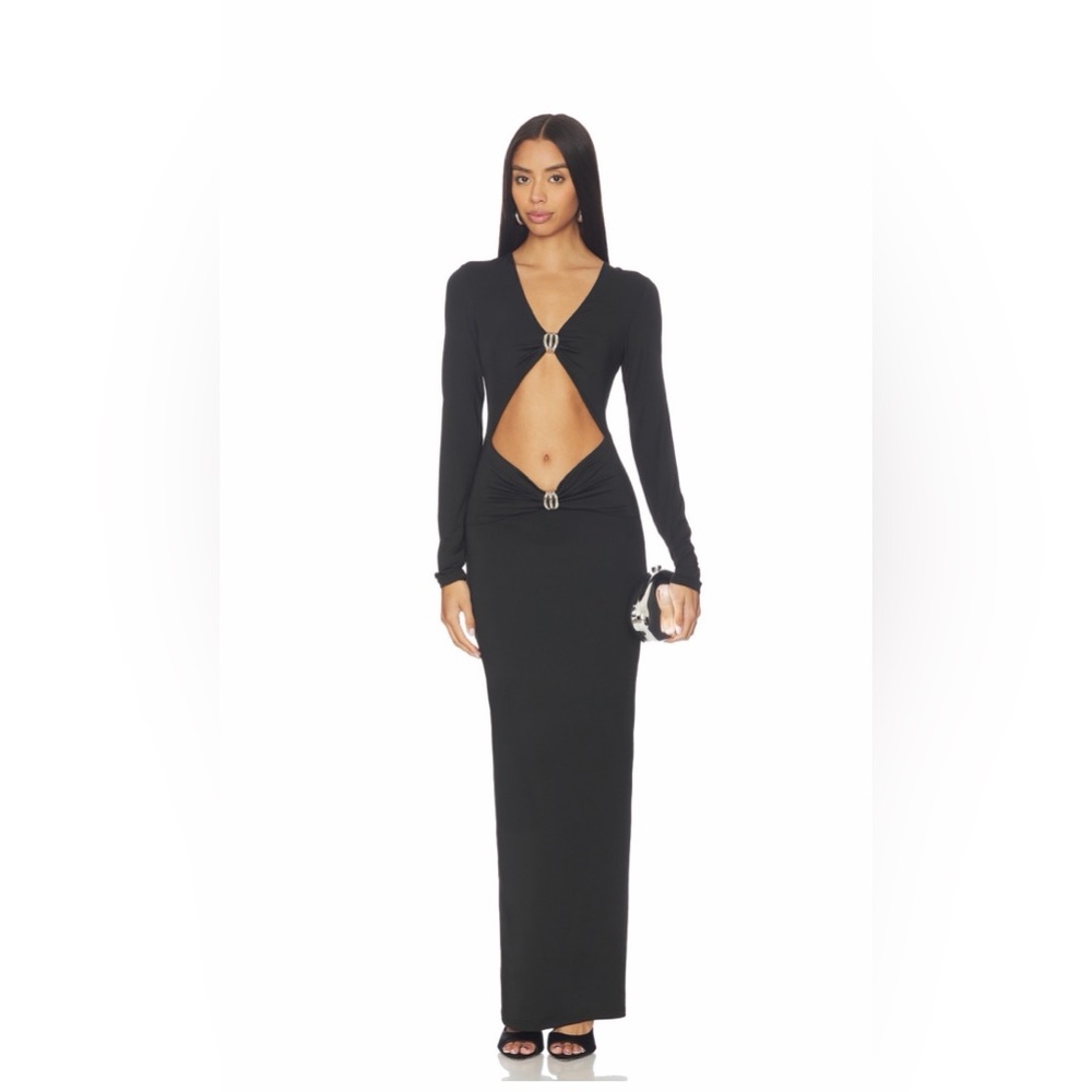 Superdown Elegant Black Long Sleeve Dress